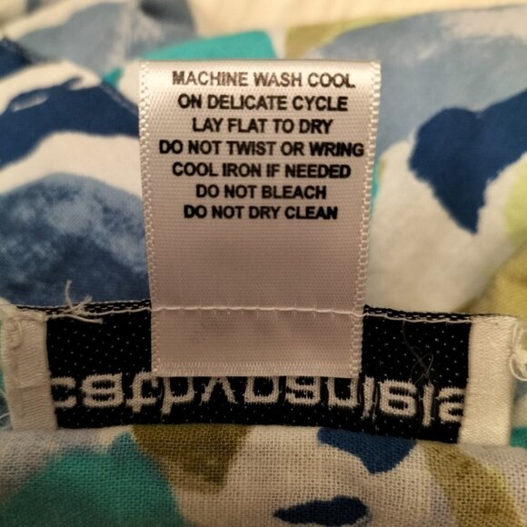 (331)Cathy Daniels Women's Linen Blend Floral Print Button down Shirt size Small - Picture 6 of 6